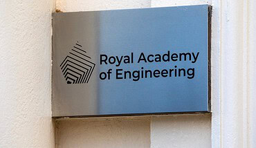 A sign at the entrance to the Royal Academy of Engineering